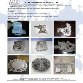 Die casting, high pressure casting
